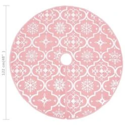 VidaXL Luxury Christmas Tree Skirt With Sock Pink 122 Cm Fabric -VIDAXL DECOR SHOP image 8 330285