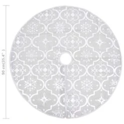 VidaXL Luxury Christmas Tree Skirt With Sock White 90 Cm Fabric -VIDAXL DECOR SHOP image 8 330287