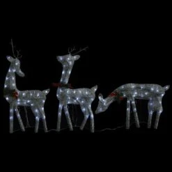 VidaXL Christmas Reindeer Family 270x7x90 Cm Silver Cold White Mesh -VIDAXL DECOR SHOP image 8 342677