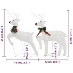 VidaXL Christmas Reindeers 2 Pcs White 40 LEDs -VIDAXL DECOR SHOP image 8 342685