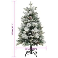 VidaXL Christmas Tree With Flocked Snow&LEDs&Cones 120 Cm PVC&PE -VIDAXL DECOR SHOP image 8 344291