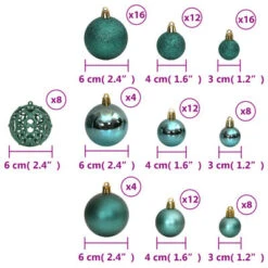 VidaXL Christmas Baubles 100 Pcs Green 3 / 4 / 6 Cm -VIDAXL DECOR SHOP image 8 356101