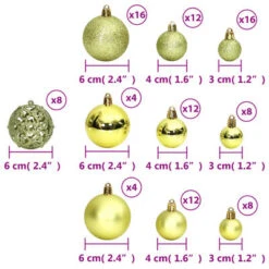 VidaXL Christmas Baubles 100 Pcs Light Green 3 / 4 / 6 Cm 29 VidaXL Christmas Baubles 100 Pcs Light Green 3 / 4 / 6 Cm -VIDAXL DECOR SHOP image 8 356103