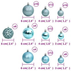 VidaXL Christmas Baubles 100 Pcs Turquoise 3 / 4 / 6 Cm -VIDAXL DECOR SHOP image 8 356104