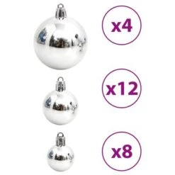 VidaXL Christmas Baubles 100 Pcs Blue And Silver 3 / 4 / 6 Cm -VIDAXL DECOR SHOP image 8 356105