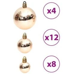 VidaXL Christmas Baubles 100 Pcs Champagne And Brown 3 / 4 / 6 Cm -VIDAXL DECOR SHOP image 8 356107