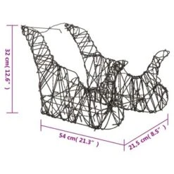 VidaXL Christmas Decoration Reindeer&Sleigh 160 LEDs Warm White Rattan 18 VidaXL Christmas Decoration Reindeer&Sleigh 160 LEDs Warm White Rattan -VIDAXL DECOR SHOP image 8 372167