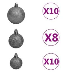 VidaXL Nordmann Fir Artificial Christmas Tree LED&Ball Set Green 240cm -VIDAXL DECOR SHOP image 9 3077734