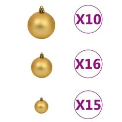 VidaXL Upside-down Artificial Christmas Tree With LEDs&Ball Set 210 Cm -VIDAXL DECOR SHOP image 9 3078017