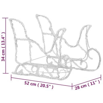 VidaXL Reindeers & Sleigh Christmas Decoration 320 LEDs Acrylic 11 VidaXL Reindeers & Sleigh Christmas Decoration 320 LEDs Acrylic - Image 9