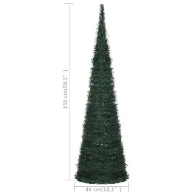 VidaXL Pop-up String Artificial Christmas Tree With LED Green 150 Cm 11 VidaXL Pop-up String Artificial Christmas Tree With LED Green 150 Cm - Image 9