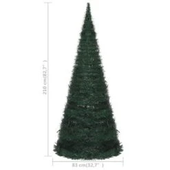 VidaXL Pop-up String Artificial Christmas Tree With LED Green 210 Cm -VIDAXL DECOR SHOP image 9 321525