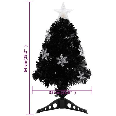 VidaXL Christmas Tree With LED Snowflakes Black 64 Cm Fibre Optic 11 VidaXL Christmas Tree With LED Snowflakes Black 64 Cm Fibre Optic - Image 9