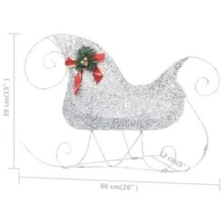 VidaXL Reindeer & Sleigh Christmas Decoration 100 LEDs Outdoor Silver -VIDAXL DECOR SHOP image 9 329832