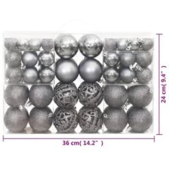 VidaXL Christmas Baubles 100 Pcs Grey 3 / 4 / 6 Cm -VIDAXL DECOR SHOP image 9 356100