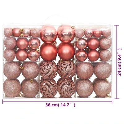 VidaXL Christmas Baubles 100 Pcs Pink And Rose 3 / 4 / 6 Cm 11 VidaXL Christmas Baubles 100 Pcs Pink And Rose 3 / 4 / 6 Cm - Image 9