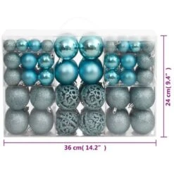 VidaXL Christmas Baubles 100 Pcs Turquoise 3 / 4 / 6 Cm -VIDAXL DECOR SHOP image 9 356104