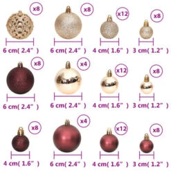 VidaXL Christmas Baubles 100 Pcs Champagne And Brown 3 / 4 / 6 Cm -VIDAXL DECOR SHOP image 9 356107