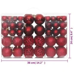 VidaXL Christmas Baubles 100 Pcs Wine Red 3 / 4 / 6 Cm -VIDAXL DECOR SHOP image 9 356108